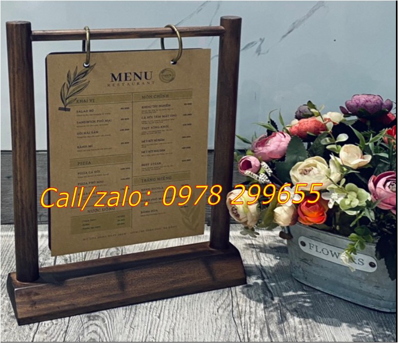 biển kệ menu gỗ đẹp tiện lợi