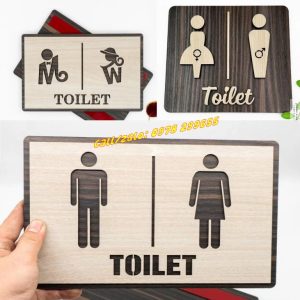 biển wc gỗ toilet nhà vệ sinh giá rẻ